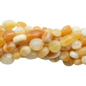 Yellow Burma Jade – 5-8mm Tumblestone – 38cm Strand