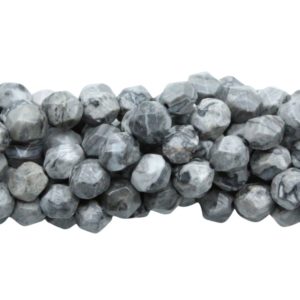 Map Jasper – 8mm Faceted – Tri Cut – 38cm Strand