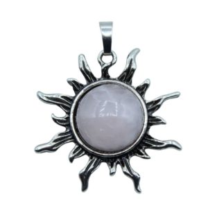 Rose Quartz / Sun Pendant - 35mm