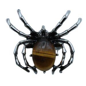 Spider Pendant / Brooch / Tiger Eye - 45mm