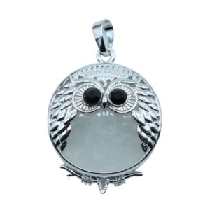 Owl Pendant / Agate - 30mm