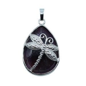 Dragonfly Pendant / Amethyst - 35mm