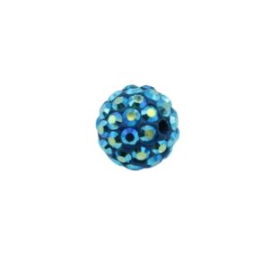 Crystal Pave Round - 10mm - Blue Zircon AB