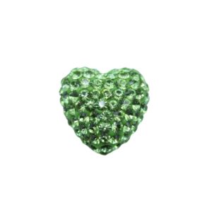 Crystal Pave Heart - 18mm - Peridot