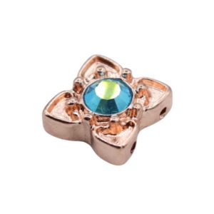 Crystal Slider - 13mm - 2 Hole - Blue Zircon AB