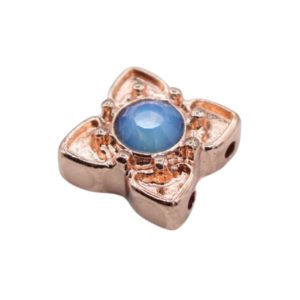 Crystal Slider - 13mm - 2 Hole - White Opal Sky Blue