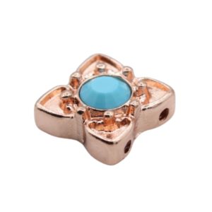 Crystal Slider - 13mm - 2 Hole - Turquoise