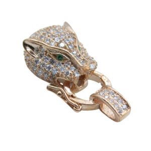 Crystal Panther Clasp - 26mm - Rose Gold - Clear