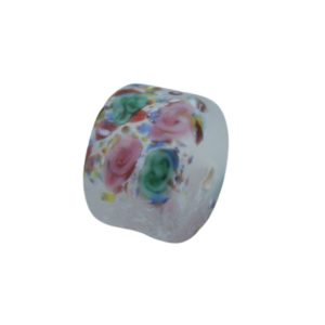 Czech Frosted Floral Barrel – 11mm - Lt Purple