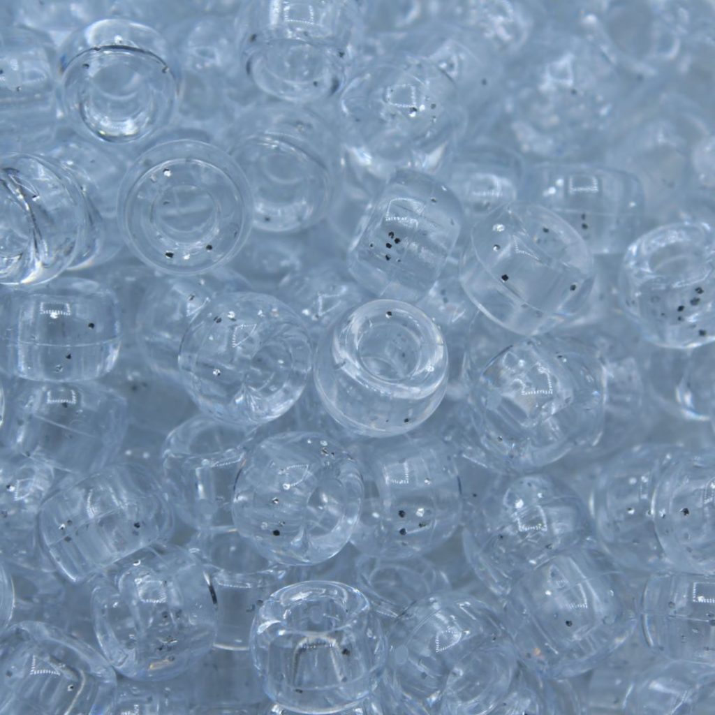 Pony Beads 9mm Clear Glitter Bead, Trimming & Craft Co