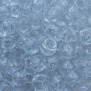 Pony Beads - 9mm - Clear - Glitter