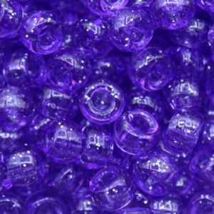 Pony Beads - 9mm - Purple - Glitter