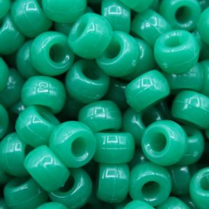 Pony Beads - 9mm - Green Dark - Opaque