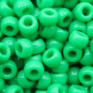 Pony Beads - 9mm - Green - Opaque