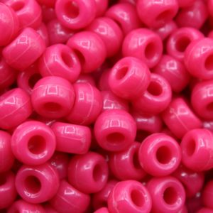 Pony Beads - 9mm - Pink - Opaque