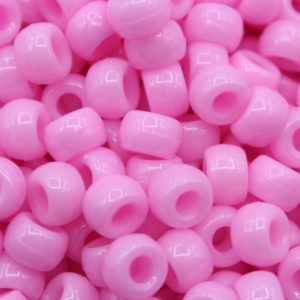Pony Beads - 9mm - Pink Link - Opaque