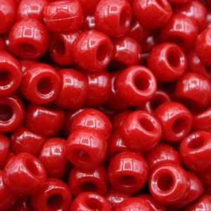 Pony Beads - 9mm - Red - Opaque