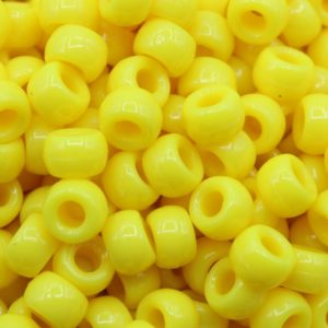 Pony Beads - 9mm - Yellow - Opaque