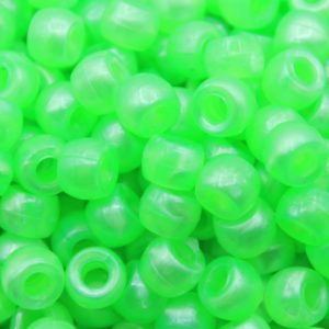 Pony Beads - 9mm - Green Light - Pearl