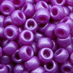 Pony Beads - 9mm - Purple - Pearl