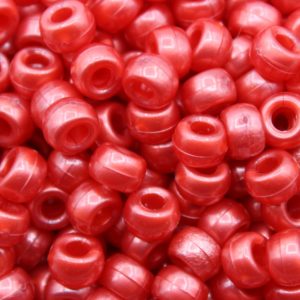 Pony Beads - 9mm - Red - Pearl