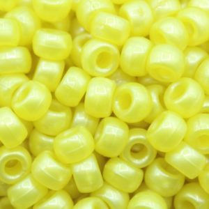 Pony Beads - 9mm - Yellow - Pearl