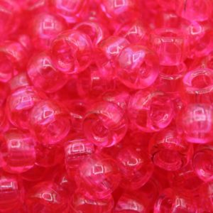 Pony Beads - 9mm - Pink - Transparent