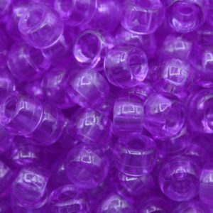 Pony Beads - 9mm - Purple - Transparent