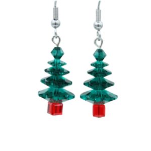 Crystal Christmas Tree Earring - Med - Emerald