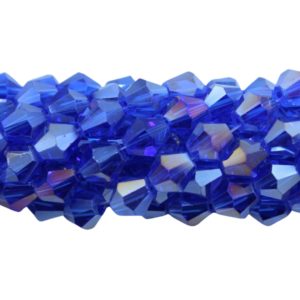 Bicone - 4mm - 37cm Strand - Sapphire AB
