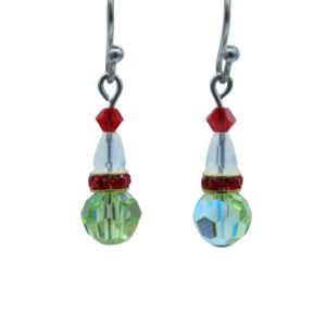 Mini Christmas Elf Earrings - Peridot AB - 20mm