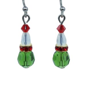 Mini Christmas Elf Earrings - Fern Green - 20mm
