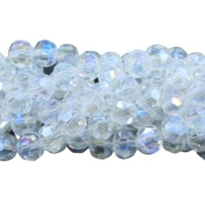 4mm – Round Faceted – AB – 35cm Strand