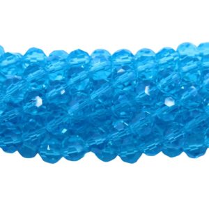 4mm – Round Faceted – Aqua – 35cm Strand