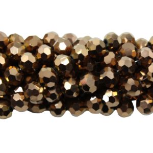 4mm – Round Faceted – Bronze – 35cm Strand