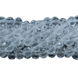 4mm – Round Faceted – Crystal – 35cm Strand