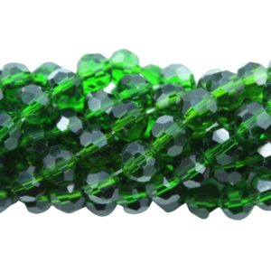 4mm – Round Faceted – Emerald – 35cm Strand