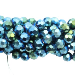 4mm – Round Faceted – Green Iris – 35cm Strand