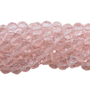 4mm – Round Faceted – Light Rose – 35cm Strand