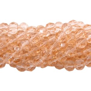 4mm – Round Faceted – Peach – 35cm Strand