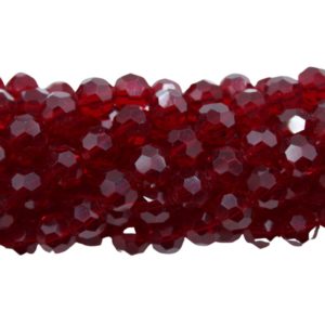 4mm – Round Faceted – Siam – 35cm Strand