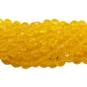 4mm – Round Faceted – Sun – 35cm Strand