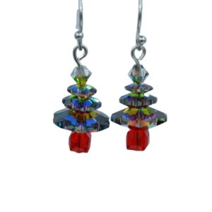 Crystal Christmas Tree Earring - Small - Vitrail Medium