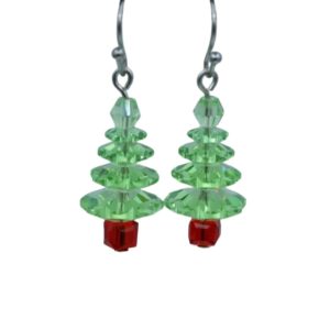 Crystal Christmas Tree Earring - Med - Peridot