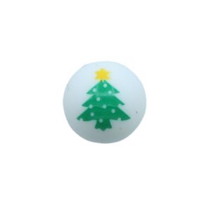 Silicone Round Bead - 15mm - Christmas Tree - C