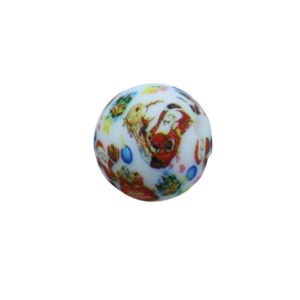 Silicone Round Bead - 15mm - Christmas - B