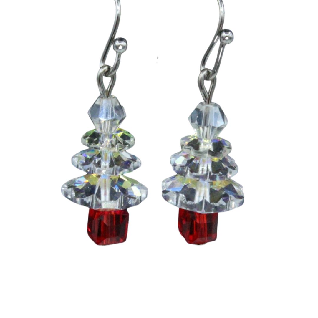 Crystal Christmas Tree Earring - Small - AB