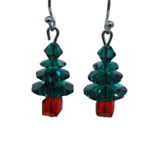Crystal Christmas Tree Earring - Small - Emerald