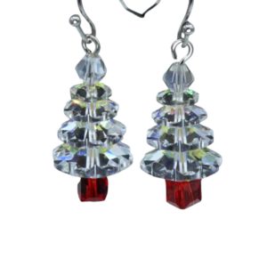 Crystal Christmas Tree Earring - Med - AB