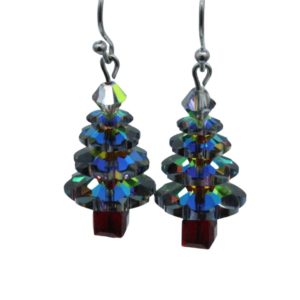 Crystal Christmas Tree Earring - Med - Vitrail Medium